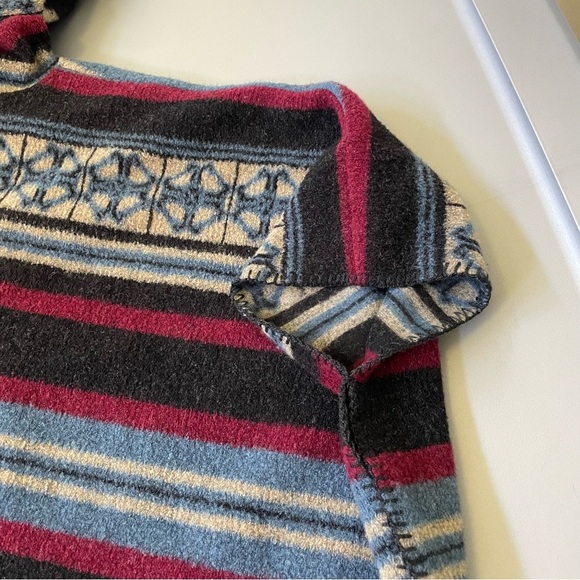 Vermont Country Store Wool Hooded Poncho Jacket Aztec Western Stripe Cabin S/M - Picture 13 of 13
